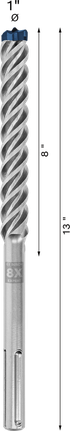 Broca para taladro percutor Bosch EXPERT SDS max-8X de 1 x 13 pulgadas.