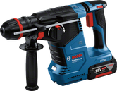 Taladro percutor rotativo Bosch GBH 187-LI con batería de 18 V 5,0 Ah.