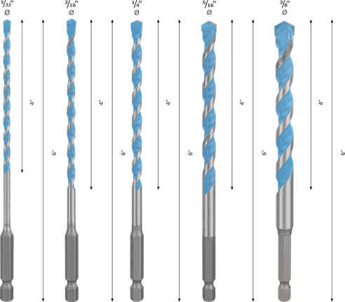 Juego de brocas multiconstrucción Bosch EXPERT HEX-9, 5 piezas.