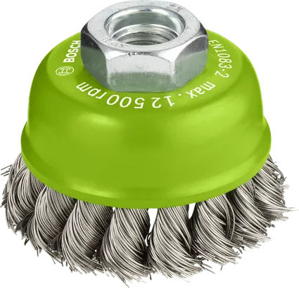 Cepillo de copa pesado de acero inoxidable Bosch PRO de 65 mm.