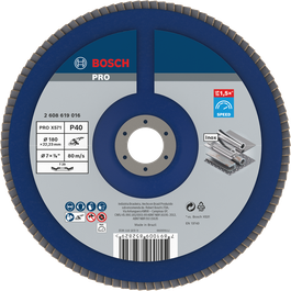 Disco de láminas Bosch PRO X571 angulado de 180 mm G40 para metal.
