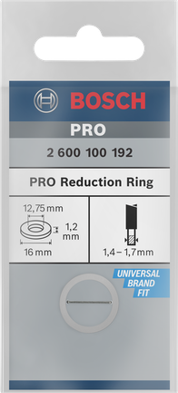 Anillo reductor Bosch PRO 16 x 1,2 x 12,75 mm.