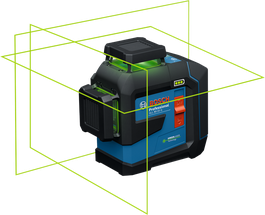 Herramienta de nivelación láser Bosch GLL 80-33 G con líneas verdes.