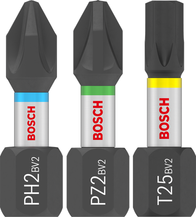 Juego de puntas de destornillador de impacto Bosch PRO PH2 PZ2 T25.