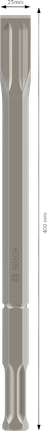 Cincel plano Bosch PRO HEX-5C 400 mm, vástago hexagonal 22 mm.