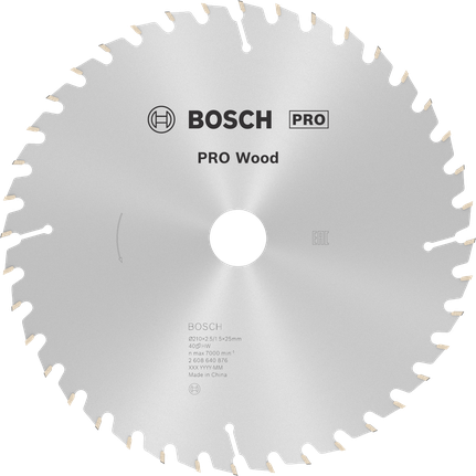 Hoja de sierra circular para madera Bosch PRO de 210 mm para cortes precisos.