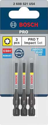 Juego de puntas de impacto Bosch PRO T T10 T15 T20 de 55 mm.