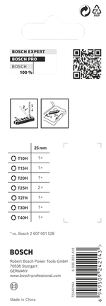 Juego de puntas de impacto Bosch PRO TH de 25 mm, 8 piezas.