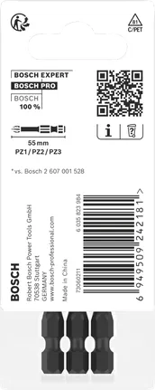 Puntas de impacto Bosch PRO PZ 55 mm 3 piezas.