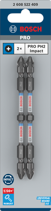 Puntas de impacto de doble punta Bosch PRO PH2 110 mm.
