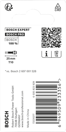 Paquete de 2 puntas Bosch PRO Torx T10 de 25 mm.