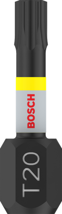 Punta de impacto Bosch PRO Torx T20 de 25 mm para atornillar.