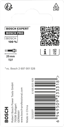 Paquete de 2 puntas Bosch PRO Torx T27 de 25 mm.