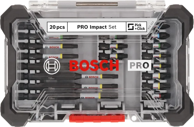 Juego de puntas de destornillador de impacto Bosch PRO, 20 piezas.