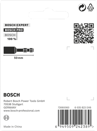 Juego de 3 piezas de vástago hexagonal para llave inglesa Bosch PRO Nutsetter Impact.