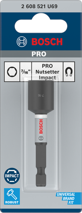 Llave de impacto Bosch PRO para tuercas de 7/16 pulgadas con vástago hexagonal.