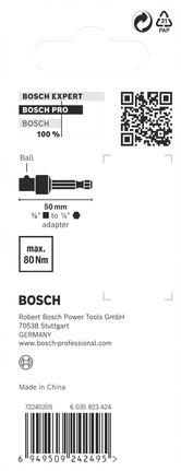Adaptador de enchufe Bosch PRO de 3/8 de pulgada con conexión de bola.