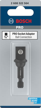 Adaptador de enchufe Bosch PRO con conexión de bola de 1/2 pulgada.