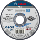 Disco de corte de metal Bosch PRO de 115 x 2,5 x 22,23 mm.