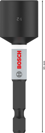 Llave de impacto Bosch PRO para tuercas, vástago hexagonal de 1/2 pulgada (65 mm).