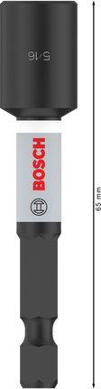 Punta de impacto Bosch PRO para tuercas de 5/16 pulgadas (65 mm).