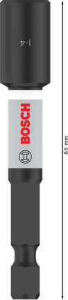 Punta de impacto Bosch PRO para tuercas de 1/4" x 65 mm.