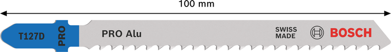 Hoja de sierra de calar Bosch PRO Alu T127D de 100 mm para aluminio.
