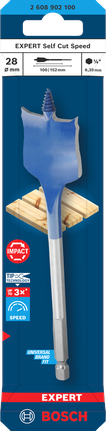 Broca de pala autocortante Bosch EXPERT de 28 x 152 mm.