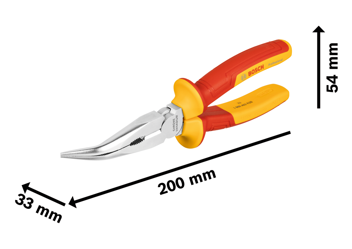 Cortador de punta larga doblada a 40° VDE de 200 mm Professional