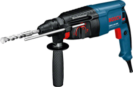 Taladro percutor rotativo Bosch GBH 2-26 DRE con empuñadura lateral.