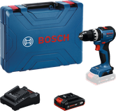 Taladro atornillador inalámbrico Bosch GSB 18V-52 con maletín y batería.
