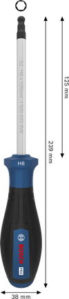 Destornillador Bosch PRO H6 x 125 mm con mango ergonómico.