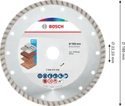 Disco de corte de diamante turbo multimaterial Bosch de 180 mm.