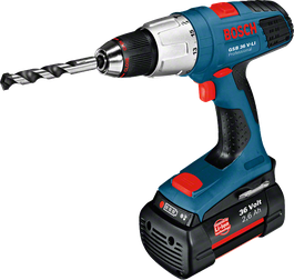 Taladro combinado inalámbrico Bosch GSB 36 V-LI con batería de 36 V.