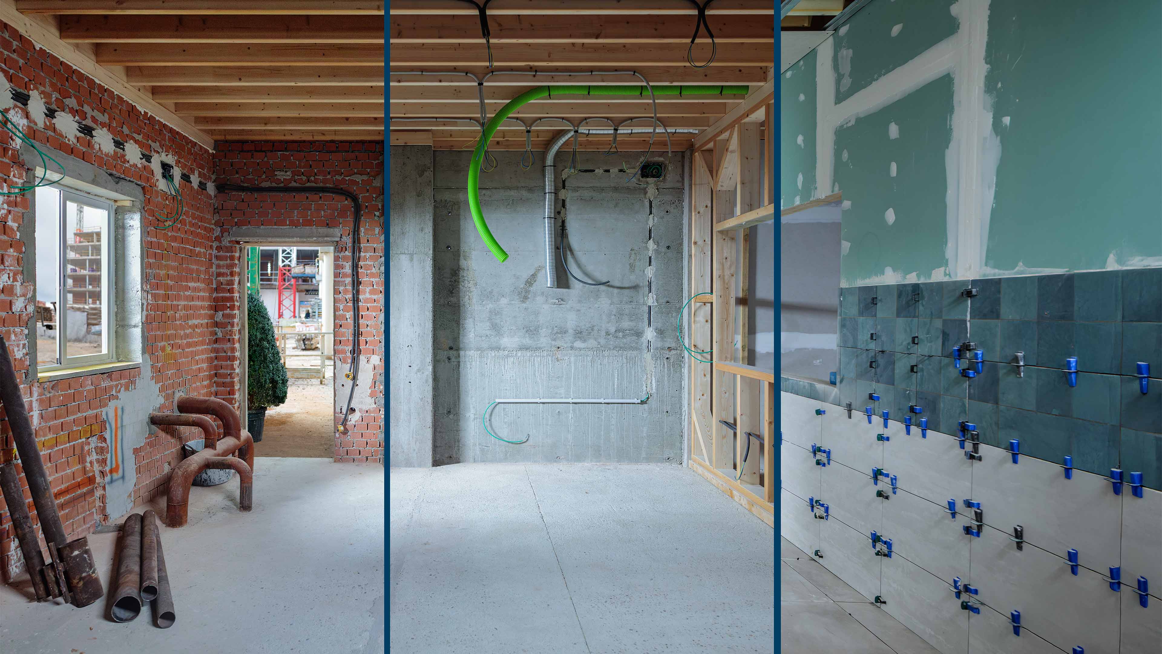 Instalación de tuberías en una cocina nueva