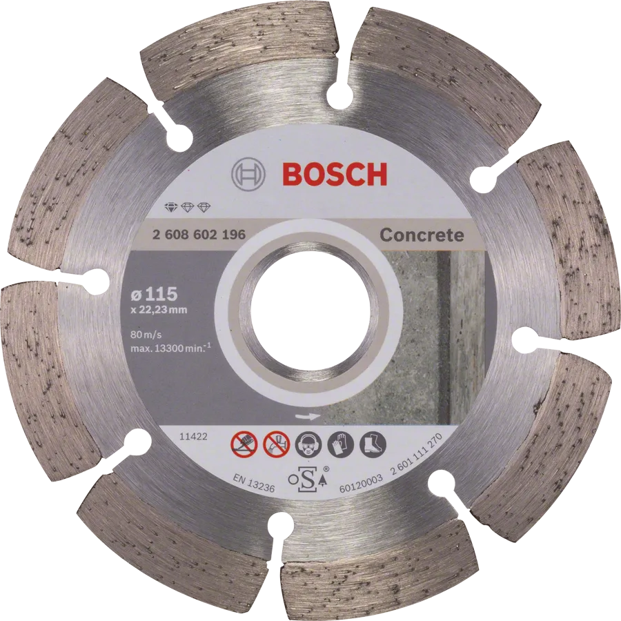 Disco de corte de diamante Bosch Standard para hormigón de 115 mm.