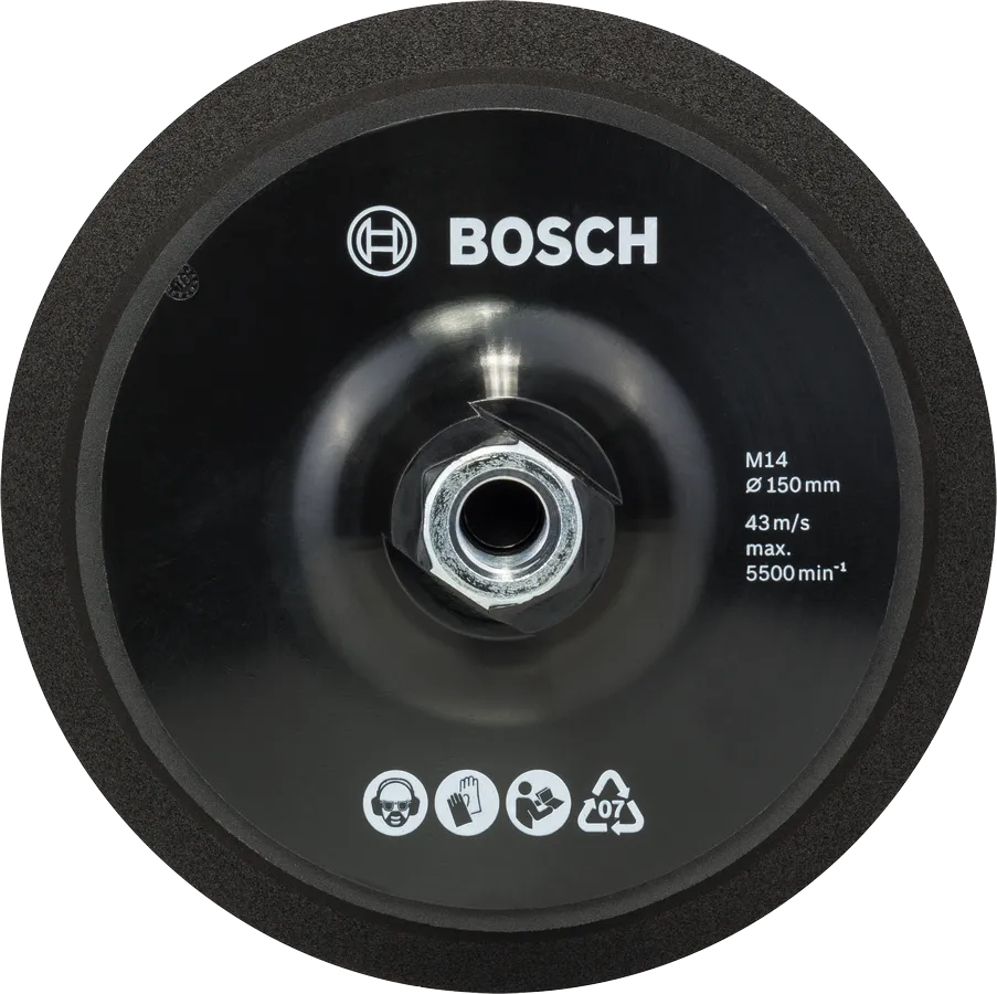 Base de impresión Bosch M14 de 150 mm con cierre de velcro.