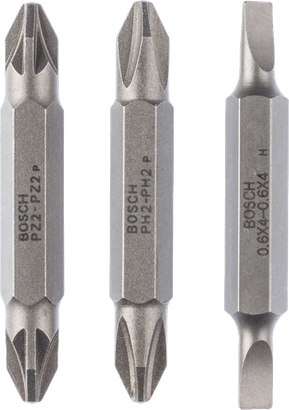 Juego de puntas dobles Bosch de 3 piezas y 45 mm de longitud.