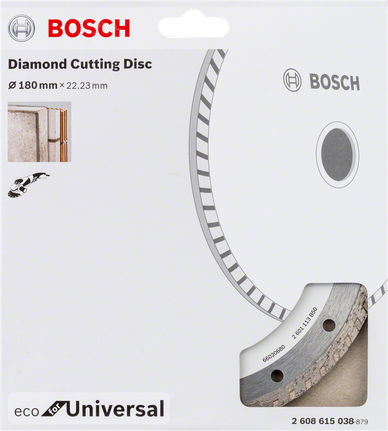 Disco de corte de diamante Bosch universal 180 mm.