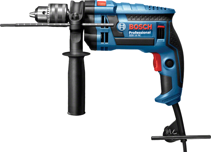 Taladro de impacto Bosch GSB 16 RE con empuñadura lateral.