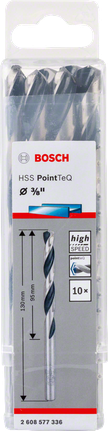 Paquete de brocas Bosch HSS PointTeQ de 3/8".