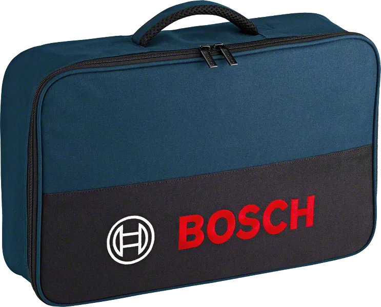 Bolsa de herramientas grande Bosch con asa de transporte.