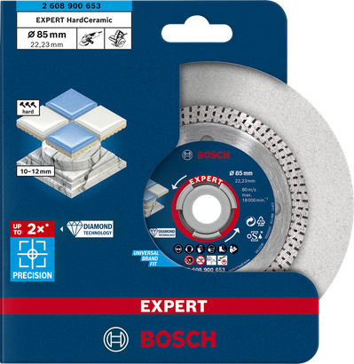 Disco de corte de diamante Bosch 85×22,23×1,6×7 mm.