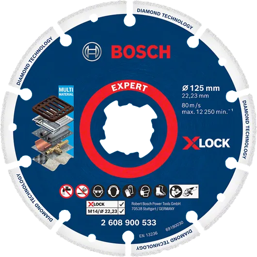 Disco de corte Bosch EXPERT Diamond Metal Wheel X-LOCK de 125 mm.