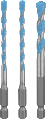 Juego de brocas multiconstrucción Bosch EXPERT HEX-9 de 3 piezas.