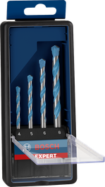 Juego de brocas Bosch EXPERT MultiConstruction CYL-9 de 4 piezas.