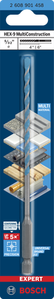 Broca Bosch EXPERT HEX-9 MultiConstruction de 5/32″.