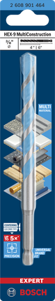 Broca Bosch HEX-9 MultiConstruction de 3/8″.