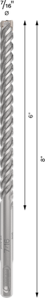 Broca para taladro percutor Bosch PRO SDS plus-5X de 7/16" x 8".