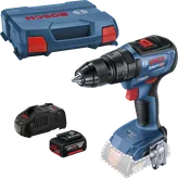Taladro inalámbrico Bosch con batería de 18 V y maletín.
